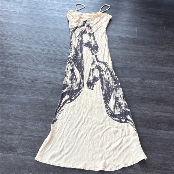 Anthropologie viral satin horse print dress XS - Picture 10 of 14